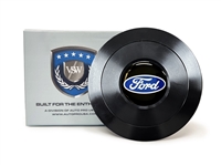 S9 Premium Black Billet Horn Button with Ford Blue Oval Emblem