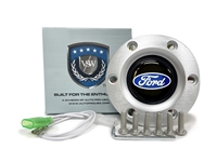 VSW S6 Brushed Horn Button with Ford Blue Oval Emblem