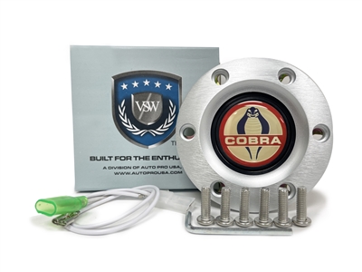 VSW S6 Brushed Horn Button with Ford Cobra Emblem