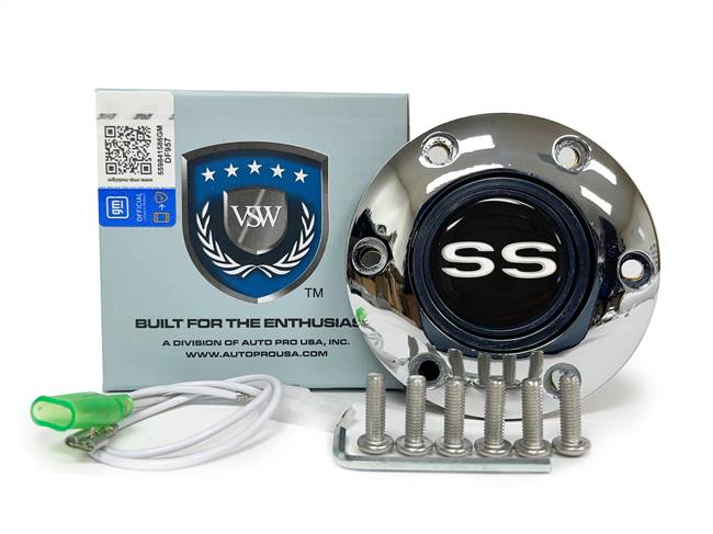 VSW S6 Chrome Horn Button with White SS Emblem