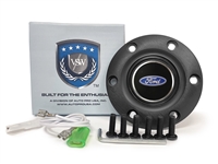 Ford Blue Oval Raised Emblem, S6 Black Horn Button