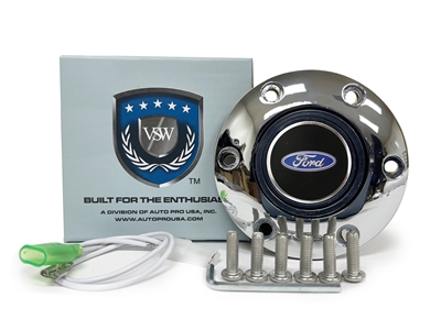 Ford Blue Oval Raised Emblem, S6 Chrome Horn Button