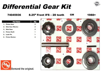 Chevy Gm 1988-2012 8.25IFS Front Differential AAM Spider Gear kit 74045936