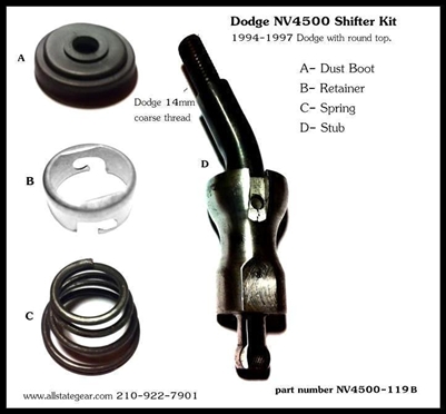 NV4500 Shifter Stub Kit, Dodge, NV4500-119B - Dodge Transmission Parts