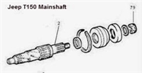 Jeep T150 Main Shaft WT150-2P - T150 3 Speed Jeep Transmission Part