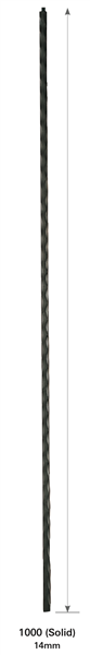 1000: 44" Edge Hammered Plain Baluster