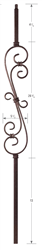 Crown Heritage Stair Parts 2708: Hollow Baluster w/ Large Scroll | Stair Part Pros