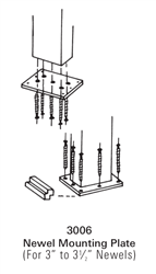 Stair Hardware & Accessories - 3006: Newel Mounting Plate | Stair Part Pros