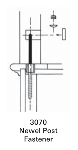 Stair Hardware, Mounting & Accessories - 3070: Newel Post Fastener | Stair Part Pros