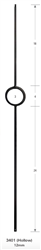 Crown Heritage Stair Parts 3401: 44" Hollow Single Ring Baluster  | Stair Part Pros