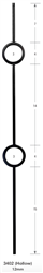 Crown Heritage Stair Parts 3402: 44" Hollow Double Ring Baluster  | Stair Part Pros