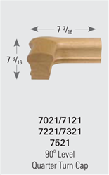 7121: 90Âº Level Quarter Turn Cap Handrail Fitting