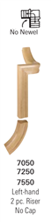 7555: 2 Rise Right Hand with No Cap Handrail Fitting | Stair Part Pros