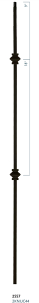 Iron Stair Baluster Parts - C2557: 44" Double Knuckle Baluster  | Stair Part Pros