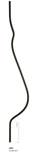 Iron Stair Baluster Parts - C2986: 40" Plain Belly Baluster  | Stair Part Pros