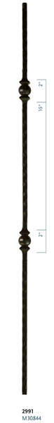 Stair Baluster Parts - C2991: 44" Double Forged Ball Baluster  | Stair Part Pros