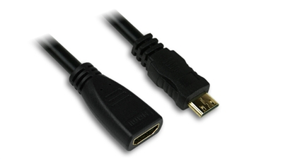 MINI HDMI (M) to HDMI (F) CABLE - 1 ft.