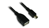 MINI USB B (M) to USB A (F) CABLE - 6 in.