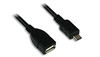 MICRO USB B (M) to USB A (F) CABLE - 1 ft.