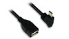 90 DEGREE MICRO USB B (M) to USB A (F) CABLE - 6 in.