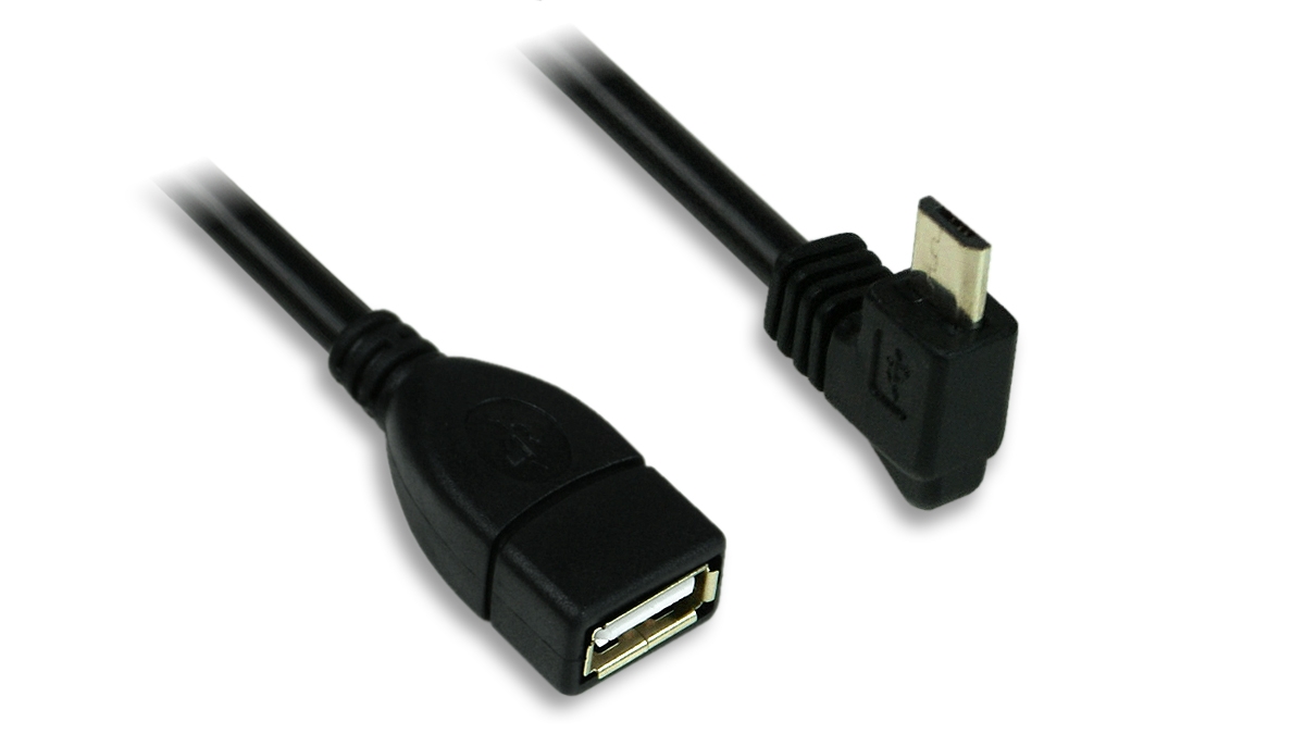 90 Degree Micro USB to USB Cable From WhiteBox