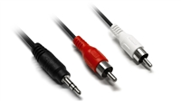MINI STEREO to RCA Y CABLE - 3.5 mm, M/M, 3 ft.