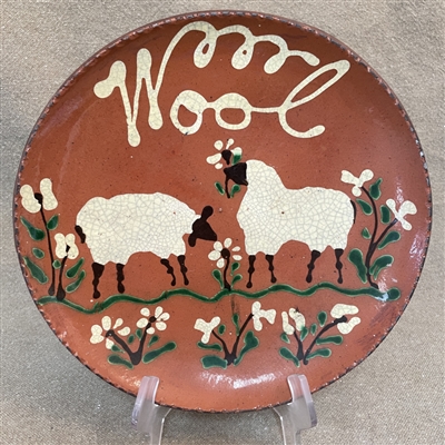 Quilled Wool Plate with Sheep $75