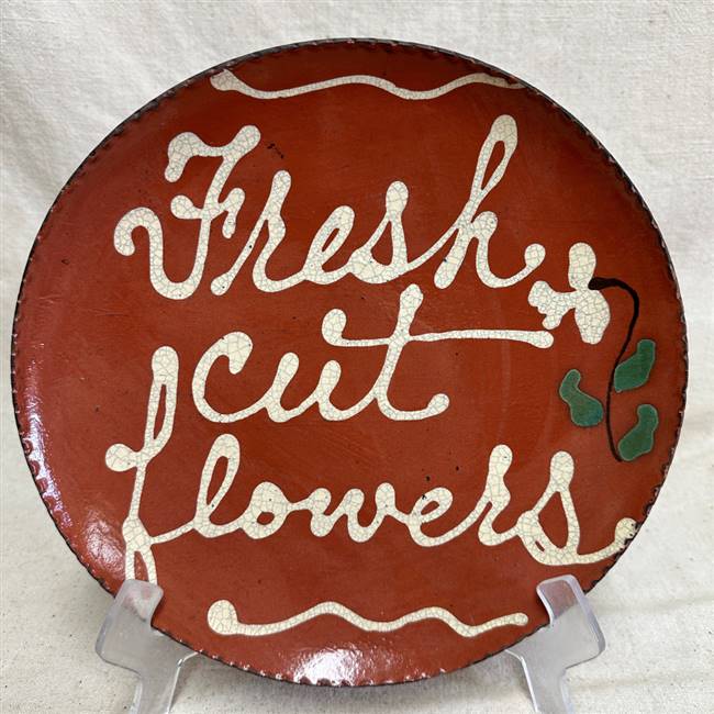 Quilled Fresh Cut Flowers Plate $75