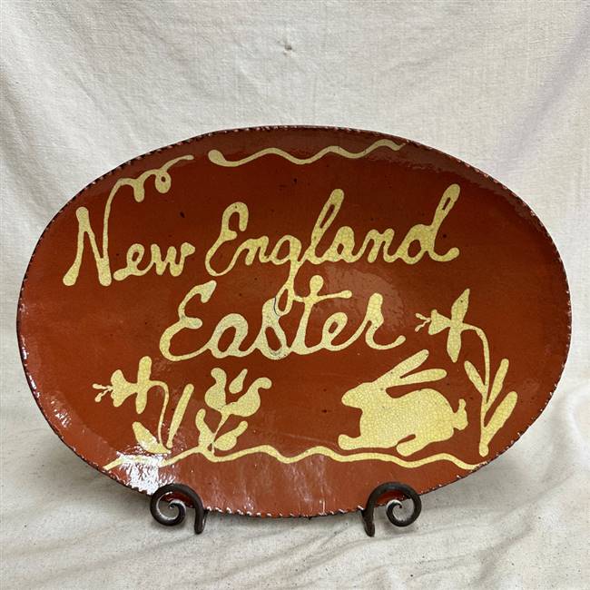 Quilled New England Easter Rabbit Plate $180