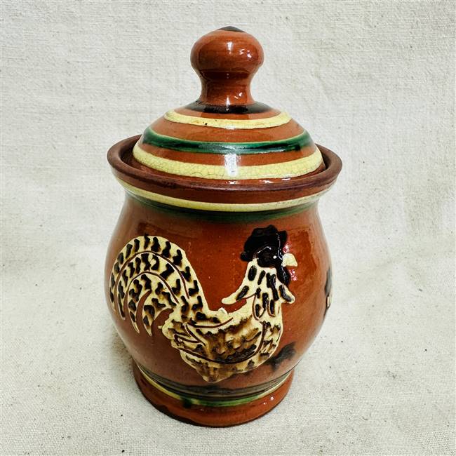 Small Chicken Pot with Thrown Lid $105
