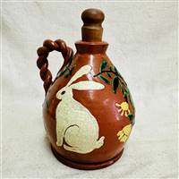 Rabbit Jug with Braided Handle and Stopper $145