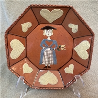 Colonial Woman with Heart Border $105