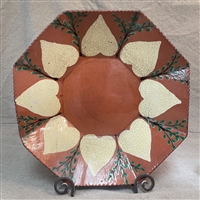 Octagon Plate with Heart Border $180