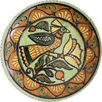 Folk Art Bird and Floral Plate (MTO) $105