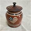 Heart Flag Pot with Wooden Lid $155