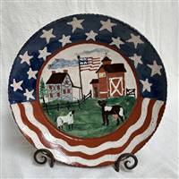 Patriotic Farm Scene Plate $135