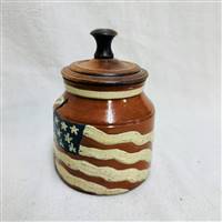 Flag Jar with Wood Lid $135