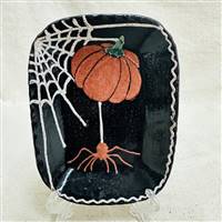 Small Spider and Pumpkin Plate $30