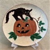 Black Cat and Pumpkin Plate $105