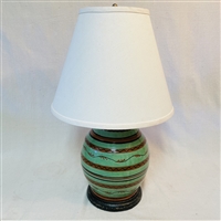 Banded Apple Green Lamp $355
