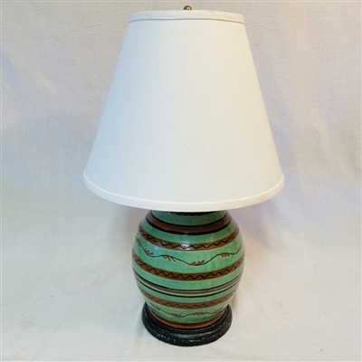 Banded Apple Green Lamp $355