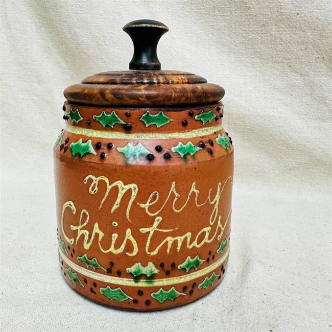 Merry Christmas Jar with Wood Lid $145
