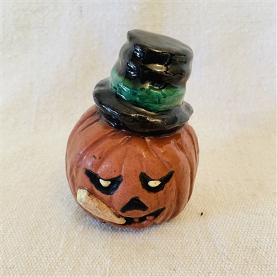 Jack-O-Lantern with Hat Sculpture $65