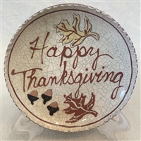 Happy Thanksgiving Plate with Leaves (MTO) $45