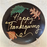 Happy Thanksgiving Plate with Leaves (MTO) $65