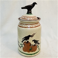 Crow on Pumpkin Pot with Crow Lid (MTO) $225