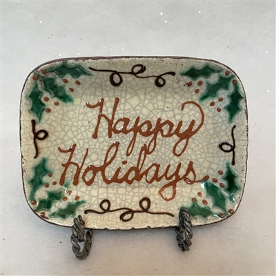 Small Happy Holidays Plate (MTO) $30