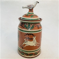 Stag Pot with Bird Lid (MTO) $225