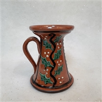 Candle Holder with Holly (MTO) $115