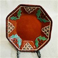 Small Moravian and Holly Octagon Plate $45